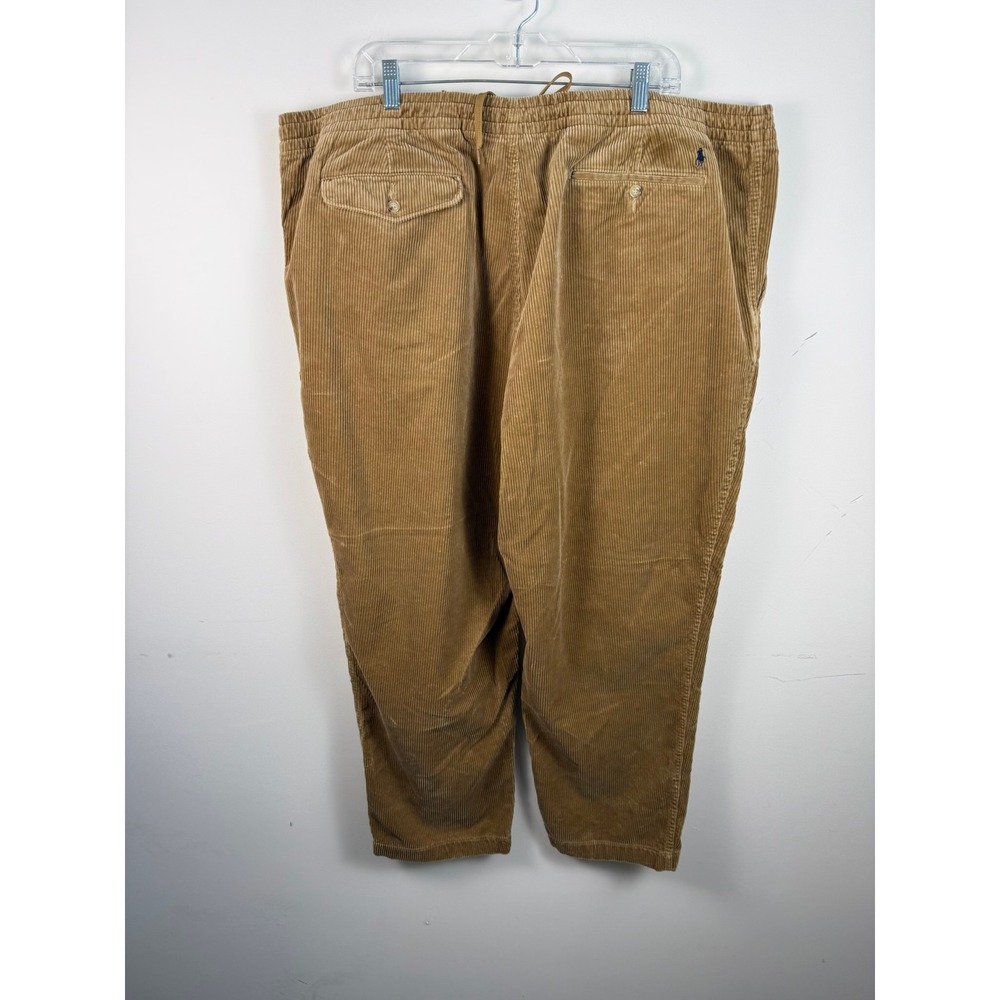 Polo Ralph Lauren Corduroy Pants Mens 3XB Brown Classic Fit Elastic Waist Tan